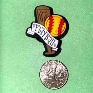 (10 for $15) "Playball" Softball Ball and Bat Sport 🥎  USAS Croc Shoe Charms
